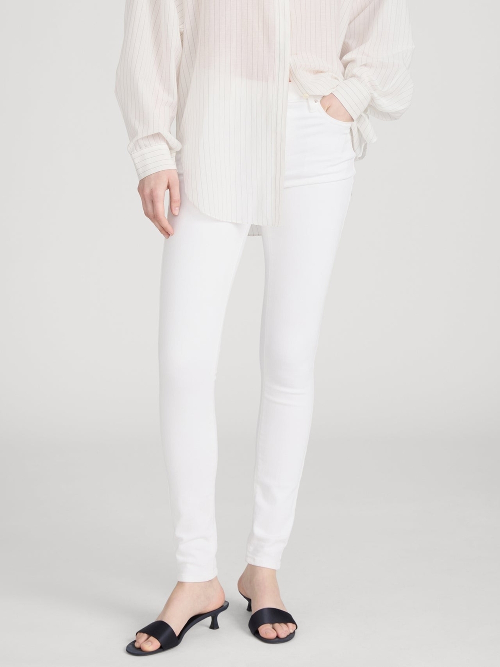 Frame Denim Le High Skinny Jeans White Size 34